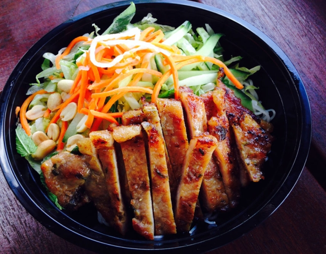 Plate of Vietnamese food at Mrs Luu's Bowen Hills