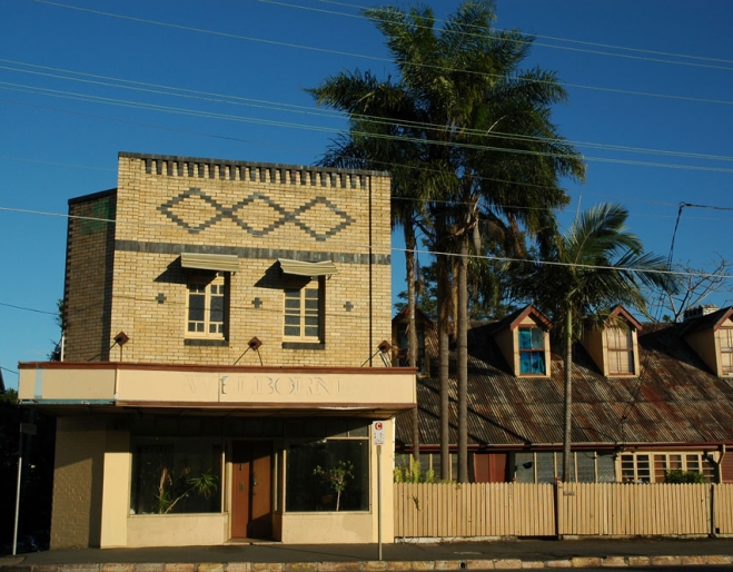 Princess Row featuring the old chinaman's shop and row of terrace houses on Petrie Terrace.