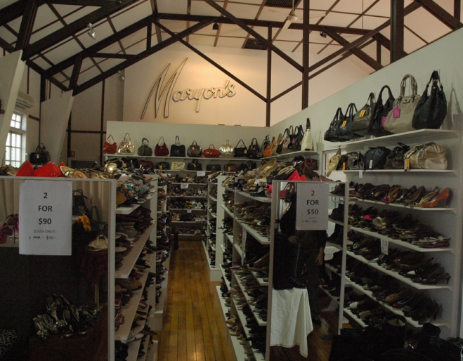 Shoes in Rosalie School of Arts hall 
