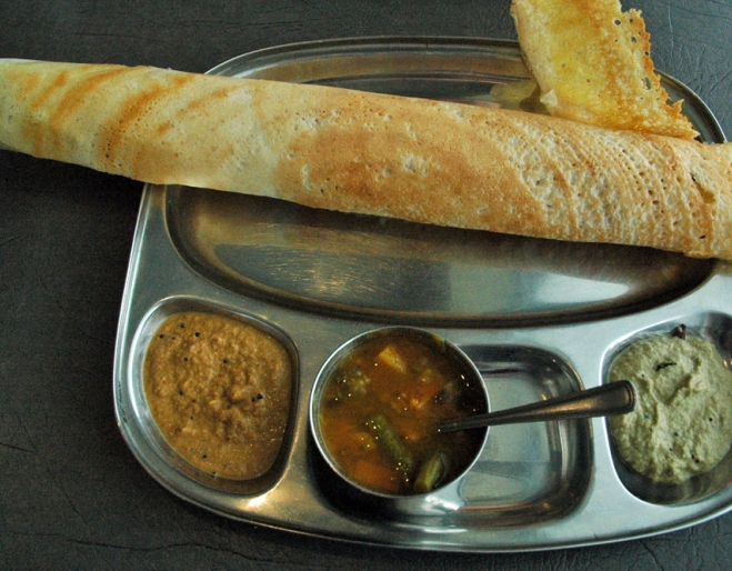 Traditional Sri Lanka food opn plate inside hanti Indo-Lankan Restaurant Darra