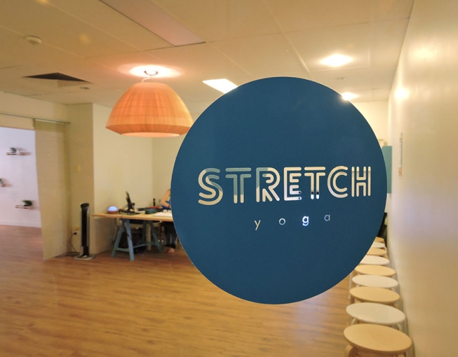Stretch Yoga entrance sign