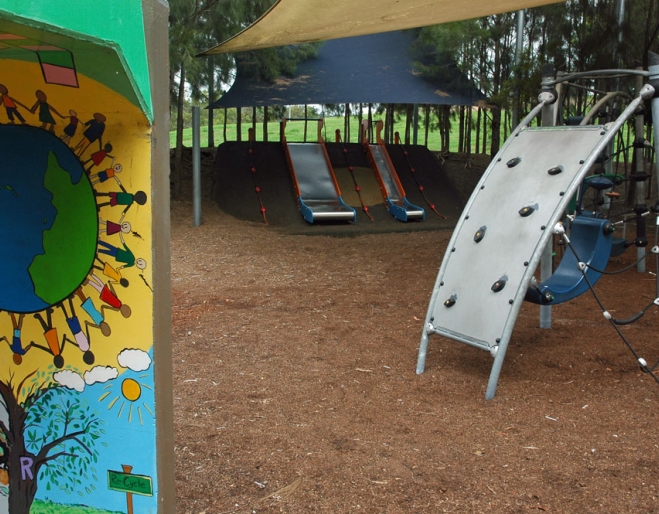 Playground equipment in the Upper Kedron Recreation Ground in Kedron