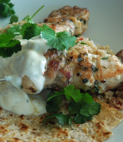 Chicken kebab dish 