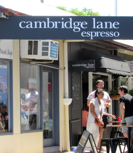 Exterior of Cambridge Lane Espresso, Manly