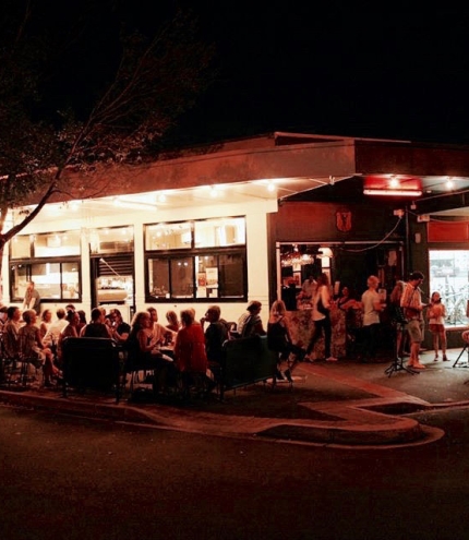 Night view of Cardigan Bar Sandgate