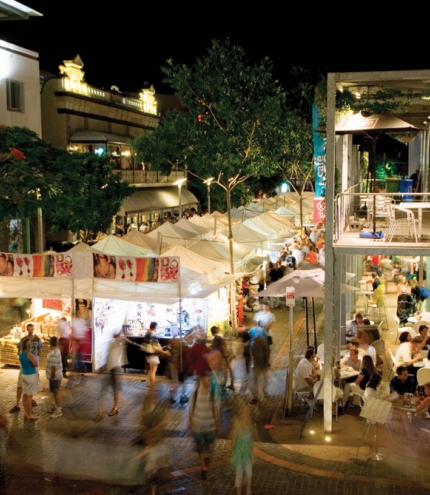 Night view of The Collective Markets South Bank
