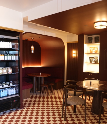 Interior of cafe