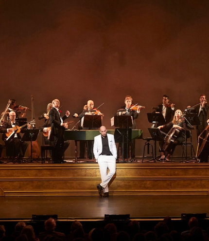 Orchestra performing overview