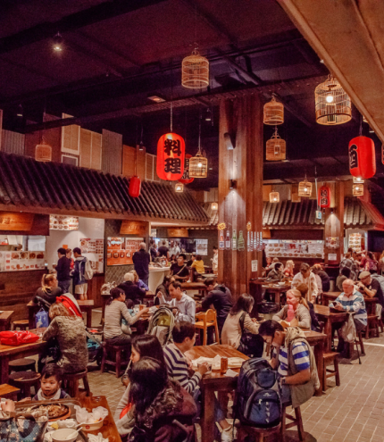 People dining inside 8 Street at Westfield Mt Gravatt