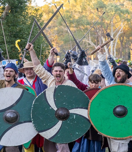Participants at the Abbey Medieval Festival