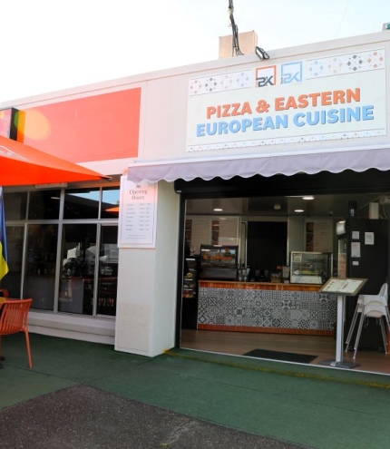 Exterior entrance of BK Pizzeria & Cafe, West End 