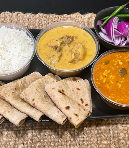 Display of Indian food at BeeJay's Home Kitchen
