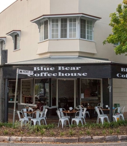 Exterior of Blue Bear Coffeehouse, New Farm 