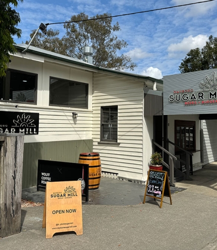 Exterior of Dayboro Sugar Mill, Dayboro, Moreton Bay region, Queensland, The Mill, beers and burgers, live entertainment, cocktails, country day trips, close to Samford