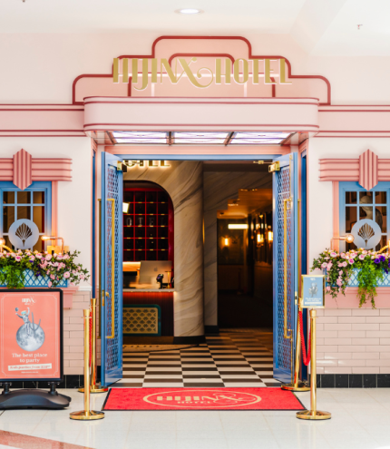 Door to the Hijinx Hotel at Westfield Mt Gravatt