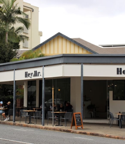 Exterior of Hey Mr Cafe, New Farm 