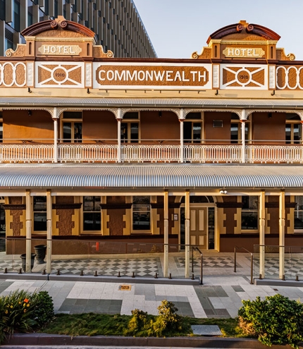 Exterior facade of Hotel Commonwealth Ipswich