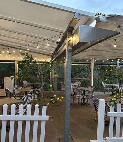 Courtyard seating at Lemoni Greek Cuzina