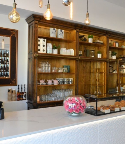 Counter inside Little Glass Room Espresso Bar, Mt Gravatt