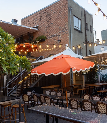 Back beer garden at The Magee Pub & Dining