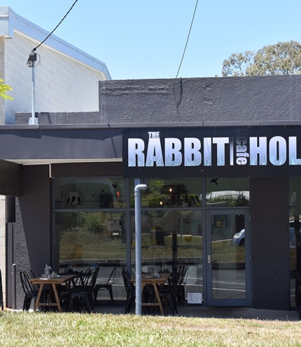 Facade of Rabbit Hole Cafe Wynnum