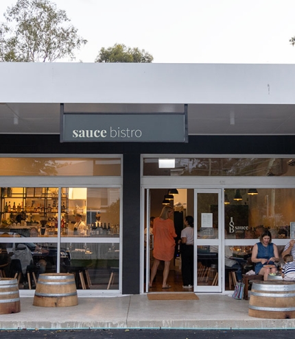 Ouside view of Sauce Bistro