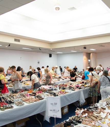 Shoppers at West End Shoe Sale