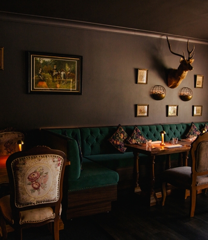 Interior of Deer Duck Bar Auchenflower with dark wood panneled walls