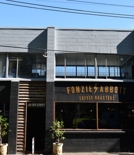 Exterior of Fonzie Abbott Roastery, Brewery & Distillery