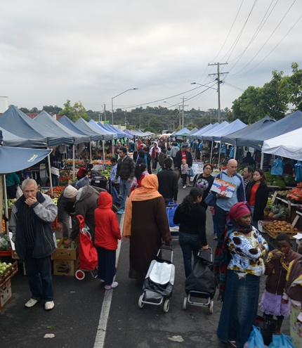 Crowd of shoppers Global Food Markets
