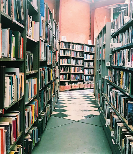Shelves of books at the Cystic Fibrosis Queensland Bookshop 