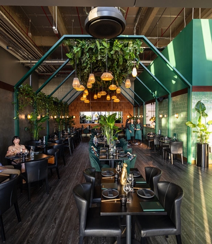 Soko Rooftop interior with patrons sitting at tables