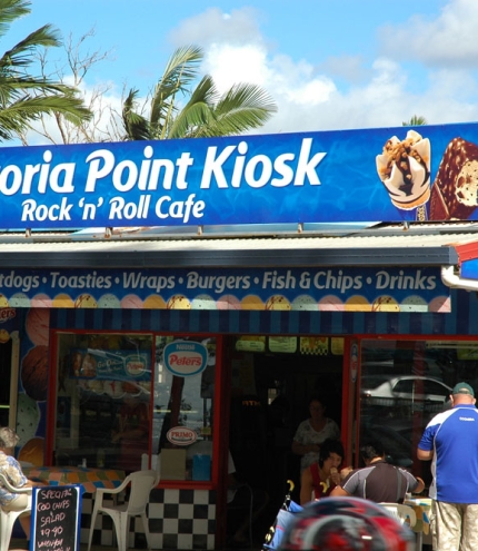 Rock'n'roll cafe exterior in Victoria Point