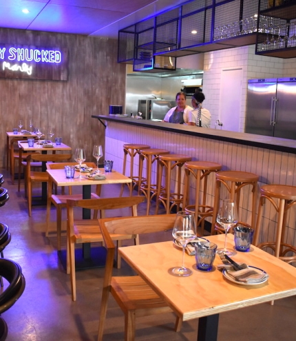 Indoor dining area at Shucks Bar Manly