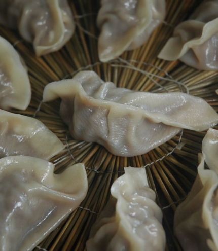 Dumplings in bamboo basket