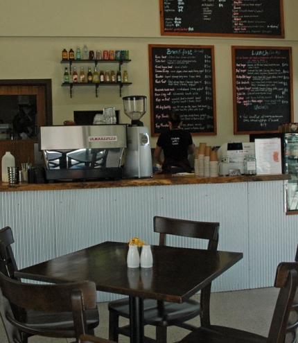 Counter and seating inside The Boiler Room