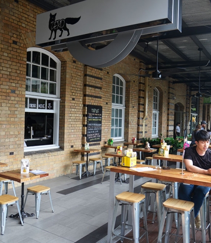 Exterior bar style seating at Zero Fox Craft Beer and Japanese Kitchen Teneriffe