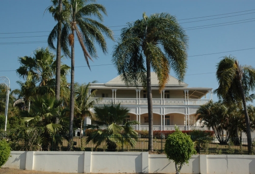 Cintra House and palm trees in Bowen Hills