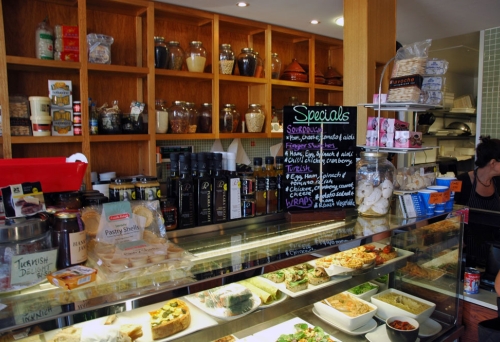Food counter inside Fraiche Deli cafe