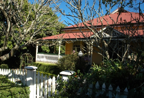 Hester Villa ad garden on Stafford St in East Brisbane