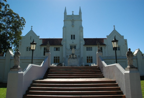 Stairs leading to the Marist Brothers Tower Block in Ashgrove