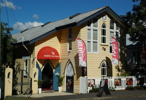 Old church building housing Simply for Strings Red Hill