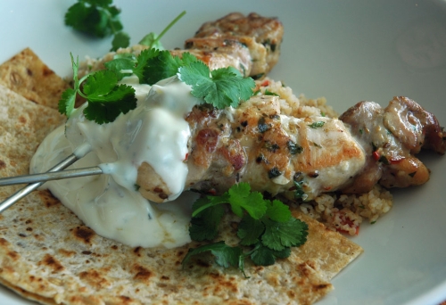 Chicken kebab dish 