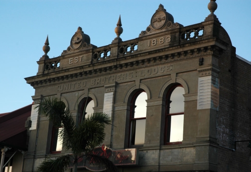 Baroona Labor  Hall building facade on Caxton street Petrie Terrace.