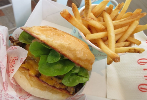 Burger and fries at Betty's Burgers Indooroopilly