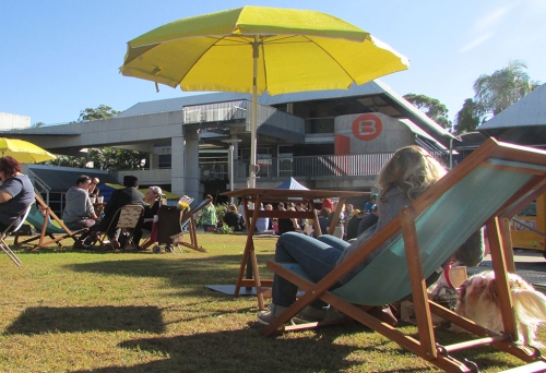  People on seats Carseldine Farmers and Artisan Markets.