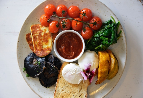Breakfast meal on a plate at Chapter IV Paddington