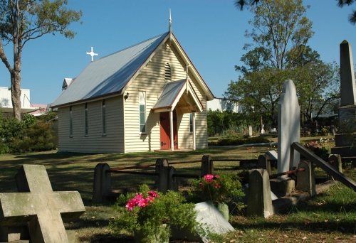 Tomb stones in front of Christ Church Tingalpa