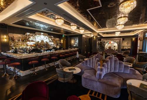 Bar and seating at The Gatsby GPO, Fortitude Valley