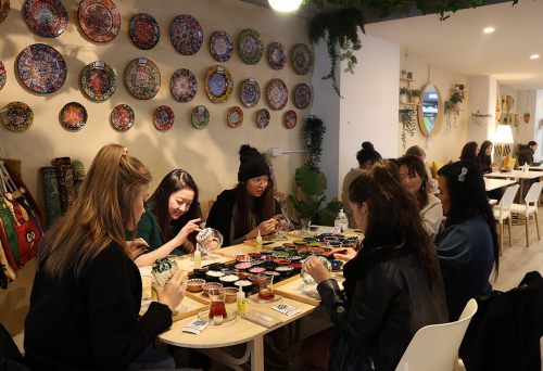 A group of people doing art at ART MASTERCLASS 